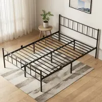 CECIPA KUTAS Heavy Duty Metalen Bedframe - 140x200 cm Tweepersoonsbed - Grote Opbergruimte 32 cm - Anti-Slip - Extra Stevig - Geluidloos - Eenvoudige Montage - Metalen Bed - Zonder Matras - Zwart