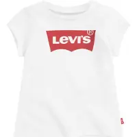 Levi's Kids T-shirt Batwing met logo wit Meisjes Katoen Ronde hals Logo - maat 128