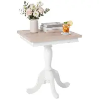 CLP Lorne Bijzettafel - Salontafel - Mindihout - Vierkant - Landelijk - natura/wit