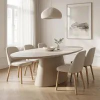 Giga Meubel Eettafel Cleo Ovaal Beige 160cm