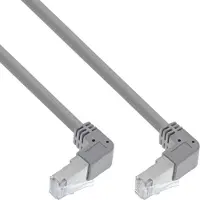 InLine Patchkabel 2-zijdig haaks, S/FTP, Cat.6, 250MHz, grijs, 1,10m