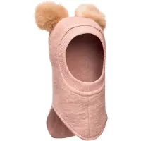 Huttelihut Balaclava - Wol/Katoen - 2-lag - BIG Bear - Rose Ik - - 4-6 jaar (104-116) - Balaclavas - Dubbel