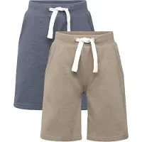 Minymo - Boy's Basic 53 Sweat Short (2-Pack) - Short 116, blauw