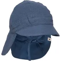 Huttelihut - Kid's Summer Hat Muslin - Hoed 44 cm - 3-6 Months, blauw