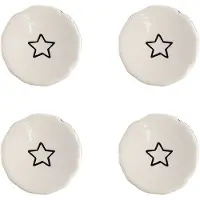 Clayre & Eef Deurknop Set van 4 Ø 4 cm Beige Keramiek Ster