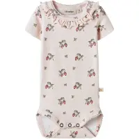 Lil´ Atelier BABY romper ecru Meisjes Stretchkatoen Ronde hals All over print - maat 80