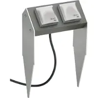 ALBERT LEUCHTEN Wandcontactdoos 4402, 2-voudig met randaarde 4402, alu / grijs / zink, Aluminium