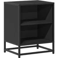 vidaXL Nachtkastje 40x31x50 cm bewerkt hout en metaal zwart