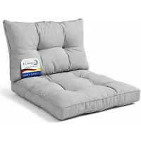 Beautissu Lounge Kussen Set met Zitkussen 50x50 cm & Rugkussen 50x40 cm Lichtgrijs – Comfortabel Tuinkussen voor Tuinstoelen Rotan Stoelen Tuinmeubelen en Fauteuils – Loungekussens Outdoor – xLuna