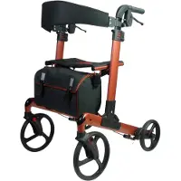 Identités Neo Fold Dubbel Opvouwbare Lichtgewicht Rollator – Terracotta - Maat L