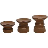 Opjet Padre keramieken kandelaar in aardetinten set van 3 Wonen > Woonaccessoires > Kaarsen & Houders > Kandelaars