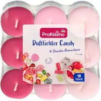 Profissimo Geurtheelichtjes Candy - 18 stuks | Geurkaarsjes met Zoete Geur - Theelichtjes - Branduur: 4h