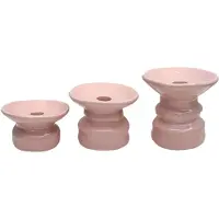 Opjet Padre roze keramische kandelaar set van 3 Wonen > Woonaccessoires > Kaarsen & Houders > Kandelaars