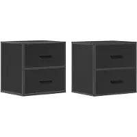 vidaXL Nachtkastjes wandgemonteerd 2 st 40x31x39,5 cm zwart