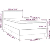 vidaXL Boxspring met matras fluweel zwart 100x200 cm