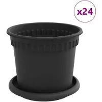 vidaXL Plantenpotten 24 st Zwart Kunststof