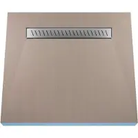 Wiper Betegelbare doucheplaat 80 x 120 cm met goot Showerlay Zonda afvoer horizontale goot hoofdzijde betegelbaar douchebord douchebak gelijkvloers