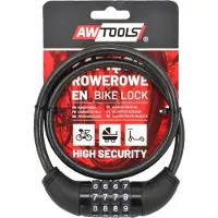 AW Tools - Fietskettingvergrendeling AW3180 (120 cm x 10 mm) (Zwart)