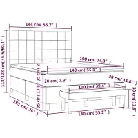 vidaXL Boxspring met matras stof zwart 140x190 cm