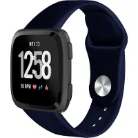 123Watches siliconen sport band - marine blauw - ML - Geschikt voor Fitbit Versa 1 & 2 / Lite