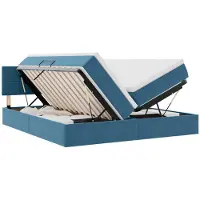 vidaXL LED opbergbed met matras Donkerblauw 180 x 200 cm Fluweel