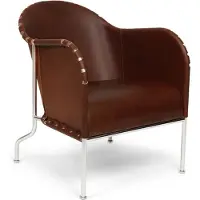 Källemo Bruno fauteuil Kernleder bruin-vintage-chroomframe