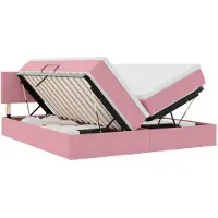 vidaXL LED opbergbed met matras Roze 200 x 200 cm Fluweel