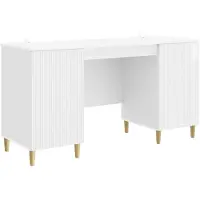 Syfax Bureau met plank Hoogglans Wit 142,5 x 50 x 75 cm Bewerkt hout
