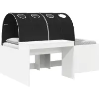 vidaXL Bed met Tunnel 4 st Wit en zwart Bewerkt hout