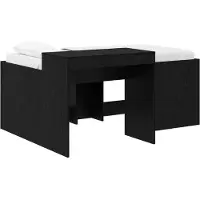 vidaXL Kinderhoogslaper met bureau Zwart 80 x 160 cm Bewerkt hout