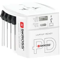 Skross Universele reisstekker met USB | | AC30PD | Wereld naar Wereld