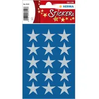 Herma Stickers ster folie zilver, Ø 22 mm - 20 stuks