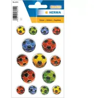 Herma Stickers gekleurde ballen van het voetbal, reliëf preeg - 10 stuks