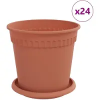 vidaXL Plantenpotten 24 st Baksteenrood Kunststof