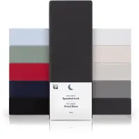 Blumtal Hoeslaken - Fitted Sheet - Jersey - Katoen - 90 x 200 x 30 cm - Antraciet