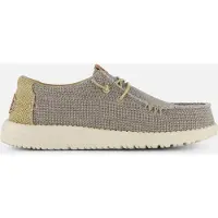 HeyDude Instapper Men Wally Braided Flannel Grey / Olive Grey-Schoenmaat 48