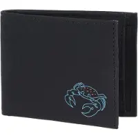 OXMOX portemonnee New Cryptan RFID Protect Pocketbörse Crab Print Cyan Black zwart