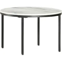 vidaXL Salontafel Ø65 cm echt massief marmer wit en zwart