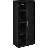vidaXL Badkamerkast met rolhouder 39x22x90 cm zwart