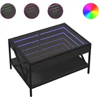 vidaXL Salontafel met Infinity LED 70x50x38 cm zwart