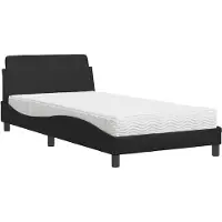 vidaXL Bed met matras "Dover" kunstleer zwart 100x200 cm