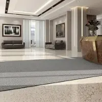 Floordirekt Vuilvangmat Hong Kong - Veelzijdig Inzetbaar - Antislip - Grijs - 120 x 300 cm - Stevig & Onderhoudsvriendelijk voor Binnen & Entree