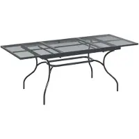 Syfax Uiterbreidbare Mesh Eettafel Antracietkleurig 212 x 90 x 76 cm