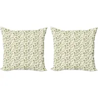 Abakuhaus Decoratieve kussenhoezen met bloemenprint, 2 stuks, moderne accenten, dubbelzijdige digitale print, 50x50 cm, varen groen ivoor