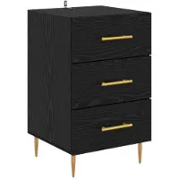 vidaXL Nachtkastje Zwart Eiken 40 x 40 x 66 cm Bewerkt hout