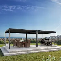 PRIMEYARD Pergola 4x8 m, lamellendak, antraciet
