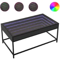 vidaXL Salontafel met Infinity LED 90x50x41 cm zwart