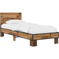 vidaXL Bedframe met Hoofdbord Oud hout 80 x 200 cm Bewerkt hout
