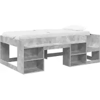 vidaXL Kinderbedframe met opbergruimte Betongrijs 100 x 200 cm