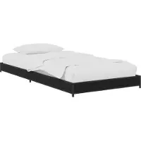 vidaXL Bedframe Zwart eiken 80 x 200 cm Bewerkt hout